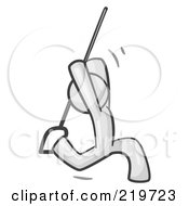 Royalty Free RF Clipart Illustration Of A White Man Design Mascot Swinging On A Rope by Leo Blanchette
