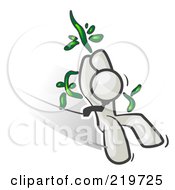 Royalty Free RF Clipart Illustration Of A White Man Swinging On A Vine Like Tarzan by Leo Blanchette