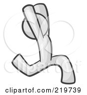 Royalty Free RF Clipart Illustration Of A White Man Design Mascot Running Away With His Arms In The Air