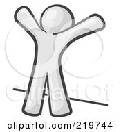 Royalty Free RF Clipart Illustration Of A White Man Up Against A Wall His Arms Up Prepared To Be Searched by Leo Blanchette
