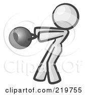 Royalty Free RF Clipart Illustration Of A White Woman Design Mascot Working Out With A Kettle Bell by Leo Blanchette