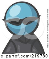 Poster, Art Print Of Denim Blue Man Avatar Spy Wearing Shades