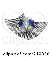 Poster, Art Print Of 3d Globe Featuring South America On A Net Of Black Circles