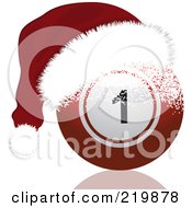 Royalty Free RF Clipart Illustration Of A Red Bingo Ball With A Santa Hat by elaineitalia