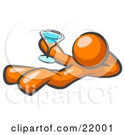 Orange Man Kicking Back And Relaxing With A Martini Beverage
