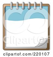 Royalty Free RF Clipart Illustration Of A Denim Blue And White Spiral Notebook Organizer Ready For Notes