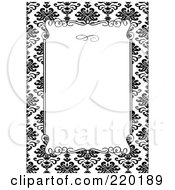 Poster, Art Print Of Formal Invitation Design Of A White Box Over A Black Floral Pattern