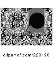 Poster, Art Print Of Formal Black And White Floral Invitation Border With Copyspace - 45