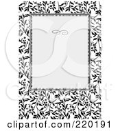 Poster, Art Print Of Formal Black And White Floral Invitation Border With Copyspace - 9