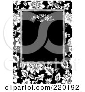 Poster, Art Print Of Formal Black And White Floral Invitation Border With Copyspace - 3