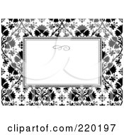Poster, Art Print Of Formal Invitation Design Of A White Box Over A Black And White Clover Pattern