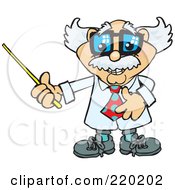 Royalty Free RF Clipart Illustration Of A Senior Professor Holding A Pointer Stick To The Left by Dennis Holmes Designs #COLLC220202-0087