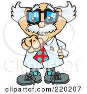 Royalty Free RF Clipart Illustration Of A Senior Professor Pointing Outwards