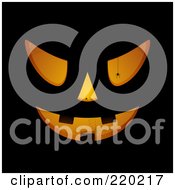 Royalty Free RF Clipart Illustration Of Orange Light Shining Through Jackolantern Carvings With A Spider On Black by elaineitalia