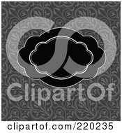 Royalty Free RF Clipart Illustration Of A Formal Invitation Design Of A Black Cloud Box Over A Gray Floral Pattern