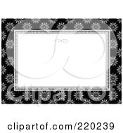 Poster, Art Print Of Formal Black And White Floral Invitation Border With Copyspace - 52