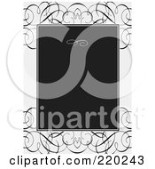 Royalty Free RF Clipart Illustration Of A Formal Invitation Design Of A Black Box Over White With Black Swirls