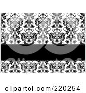 Poster, Art Print Of Formal Black And White Floral Invitation Border With Copyspace - 14