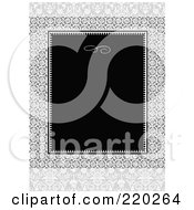 Poster, Art Print Of Formal Black And White Floral Invitation Border With Copyspace - 55