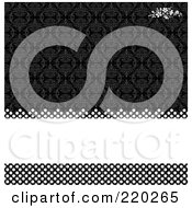 Poster, Art Print Of Formal Invitation Design Of Dark Gray Pattern With White Dots And Copyspace