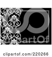 Poster, Art Print Of Formal Black And White Floral Invitation Border With Copyspace - 20
