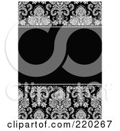 Poster, Art Print Of Formal Black And White Floral Invitation Border With Copyspace - 18