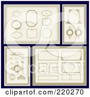 Royalty Free RF Clipart Illustration Of A Digital Collage Of Frame And Certificate Borders On Blue