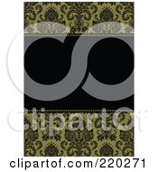 Poster, Art Print Of Formal Invitation Design Of A Black Box Over A Green Damask Pattern