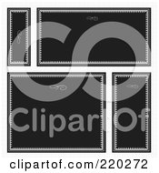 Royalty Free RF Clipart Illustration Of A Digital Collage Of Black Frame And Certificate Borders With Swirl Headers