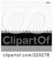 Royalty Free RF Clipart Illustration Of A Formal Invitation Design Of Gray Pattern With Black Dots And Copyspace