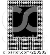 Poster, Art Print Of Formal Invitation Design Of A Black Box Over A Grungy Diamond Pattern