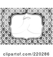 Poster, Art Print Of Formal Black And White Floral Invitation Border With Copyspace - 16