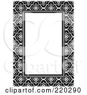 Royalty Free RF Clipart Illustration Of A Formal Invitation Design Of A White Box Over A Black And White Pattern