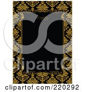 Poster, Art Print Of Formal Invitation Design Of A Black Box Over A Golden Yellow Floral Pattern