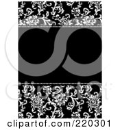 Poster, Art Print Of Formal Black And White Floral Invitation Border With Copyspace - 13