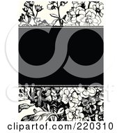 Poster, Art Print Of Formal Black And White Floral Invitation Border With Copyspace - 5