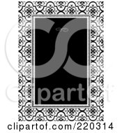 Poster, Art Print Of Formal Invitation Design Of A Black Box Over A Black And White Damask Pattern