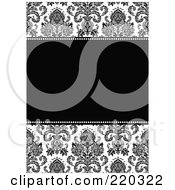 Poster, Art Print Of Formal Black And White Floral Invitation Border With Copyspace - 12