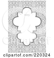 Poster, Art Print Of Formal Invitation Design Of A Unique White Box Over A Gray Floral Pattern