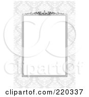 Poster, Art Print Of Formal Invitation Design Of A White Box Over A Gray Floral Pattern