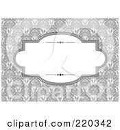 Poster, Art Print Of Formal Invitation Design Of A White Box Over A Gray Flower Pattern