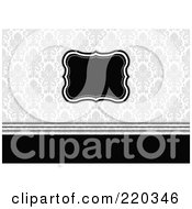 Royalty Free RF Clipart Illustration Of A Formal Black And White Floral Invitation Border With Copyspace 38