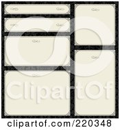 Poster, Art Print Of Digital Collage Of Beige Frame And Certificate Borders On Black Floral
