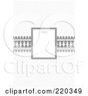 Royalty Free RF Clipart Illustration Of A Formal Invitation Design Of A Small White Box Over A Ribbon And Gray Pattern
