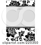 Poster, Art Print Of Formal Black And White Floral Invitation Border With Copyspace - 41