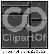 Royalty Free RF Clipart Illustration Of A Digital Collage Of Gray Frame And Certificate Borders On Black Floral