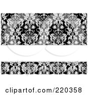 Poster, Art Print Of Formal Black And White Floral Invitation Border With Copyspace - 50