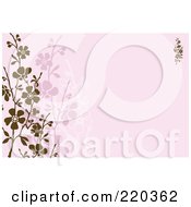 Poster, Art Print Of Formal Invitation Design Of Brown And Pink Blossoms On Pink