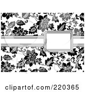 Poster, Art Print Of Formal Black And White Floral Invitation Border With Copyspace - 51