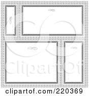 Digital Collage Of Ornate White And Black Frame And Certificate Borders On A Pattern